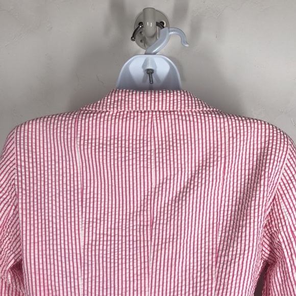 Sam TY pink stripe searsucker blazer size 6 - Picture 8 of 11